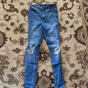 Hollister Blue Ripped Skinny Jeans